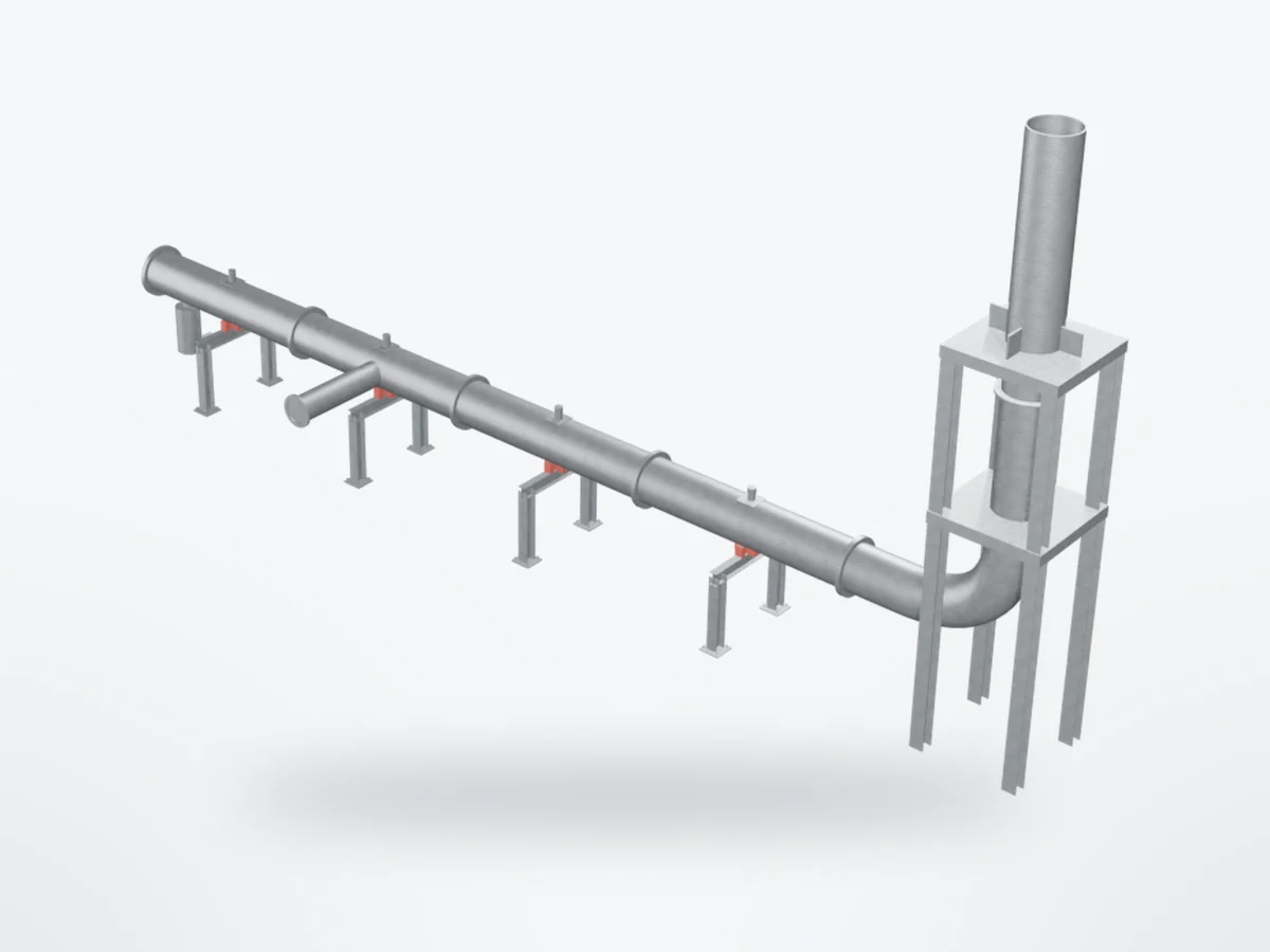 3D model of Flare Header Spools & Supports